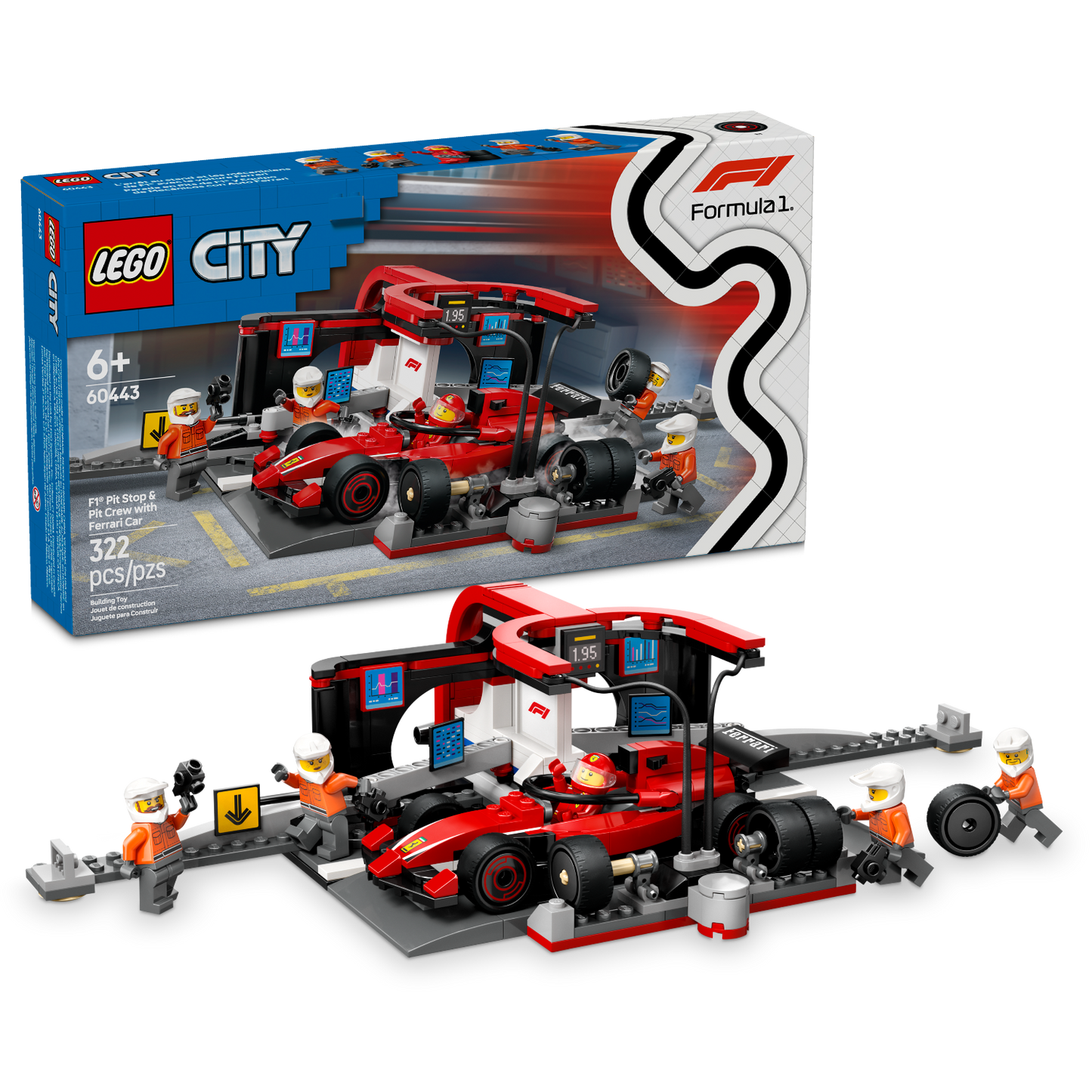 LEGO City: F1® Pit Stop & Pit Crew with Ferrari Car (60443)