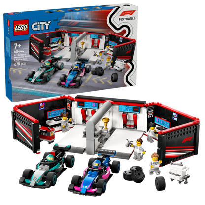 LEGO City F1® Garage & Mercedes-AMG & Alpine Cars Vehicle Toy (60444)