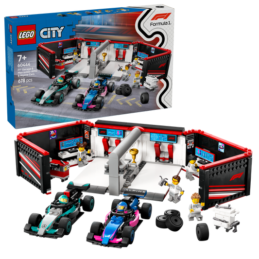 LEGO City F1® Garage & Mercedes-AMG & Alpine Cars Vehicle Toy (60444)