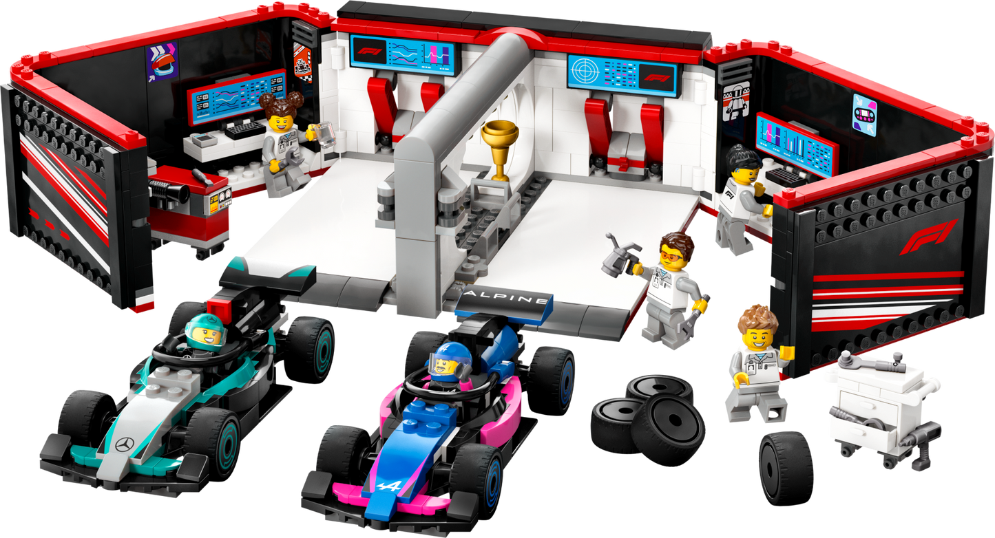 LEGO City F1® Garage & Mercedes-AMG & Alpine Cars Vehicle Toy (60444)