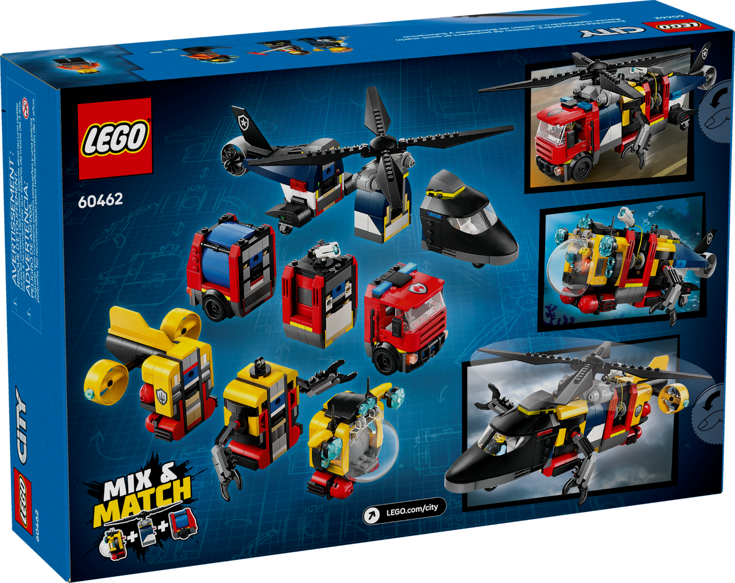 LEGO City: Helicopter, Fire Truck & Submarine Remix (60462)