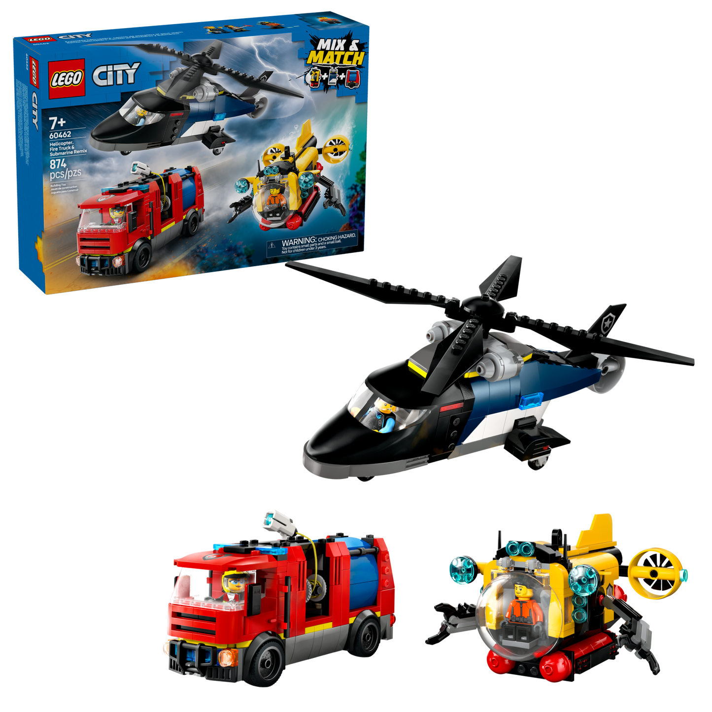 LEGO City: Helicopter, Fire Truck & Submarine Remix (60462)