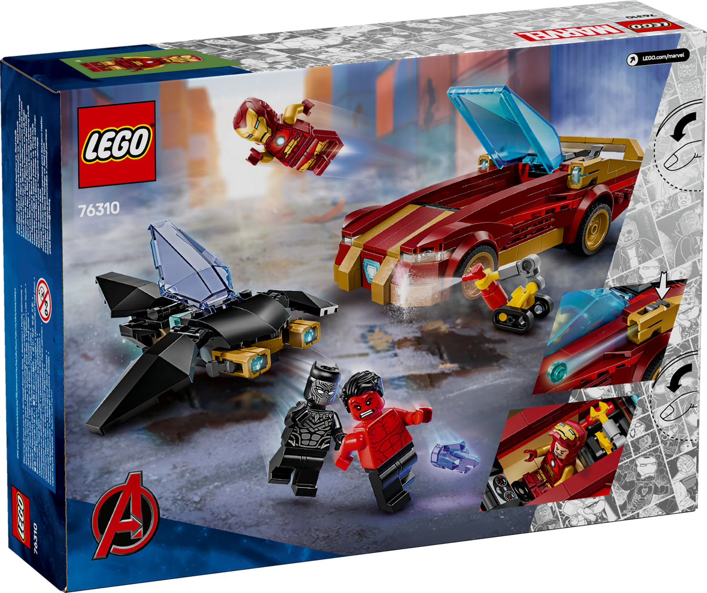 LEGO Marvel: Iron Man Car & Black Panther vs. Red Hulk (76310)