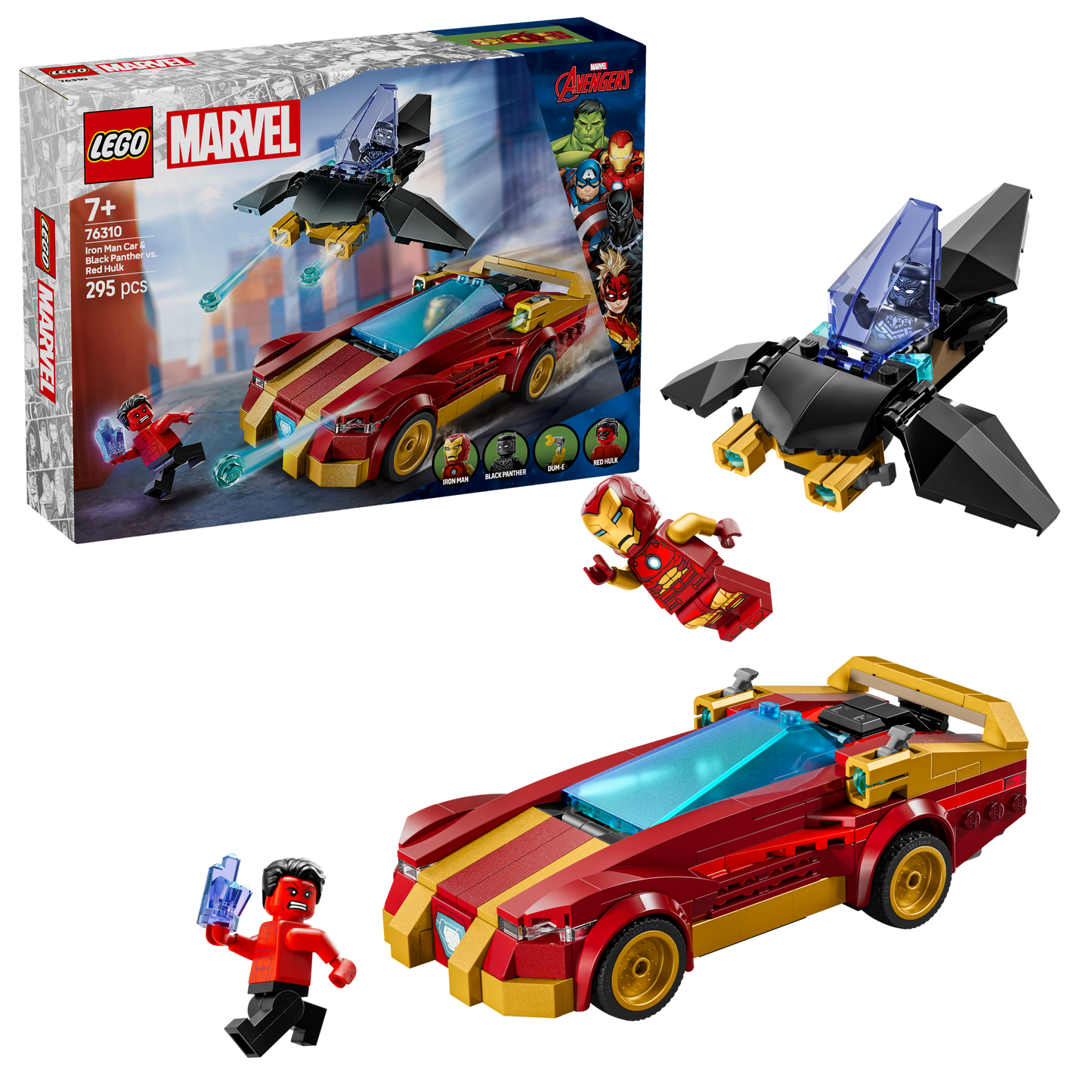 LEGO Marvel: Iron Man Car & Black Panther vs. Red Hulk (76310)