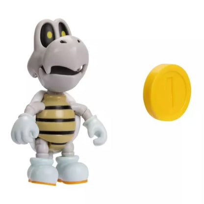 Super Mario 4" Action Figure Dry Bones with Coin