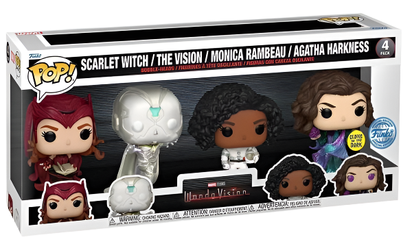 Funko Pop! Marvel: Scarlet Witch, The Vision, Monica Rambeu & Agatha Harkness (4-Pack)