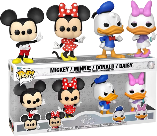 Funko Pop! Disney 100th: Mickey, Minnie, Donald & Daisy (4-Pack)