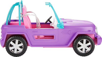 Barbie Off-Road Vehicle, Purple with Pink Seats and Rolling Wheels (GMT46)