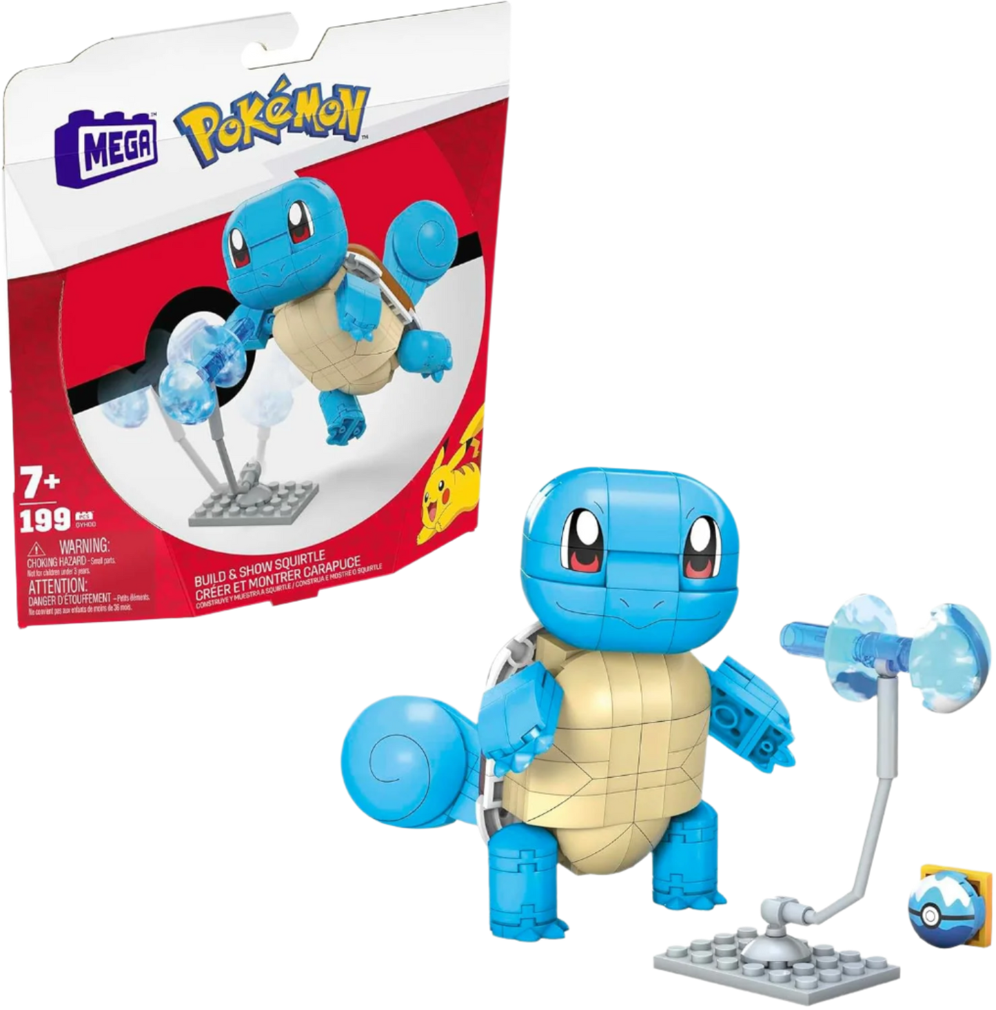 MEGA Pokémon Building Toys Set Build & Show Squirtle with 199 Pieces (GYH00)