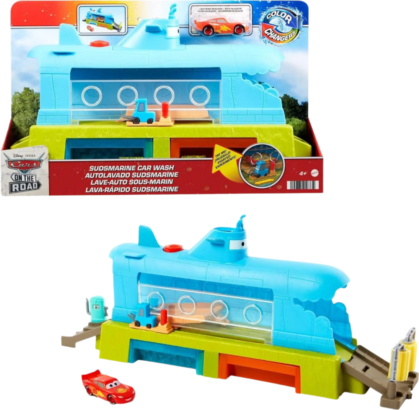 Mattel Disney and Pixar Cars Toys, Submarine Car Wash Playset (HGV70)