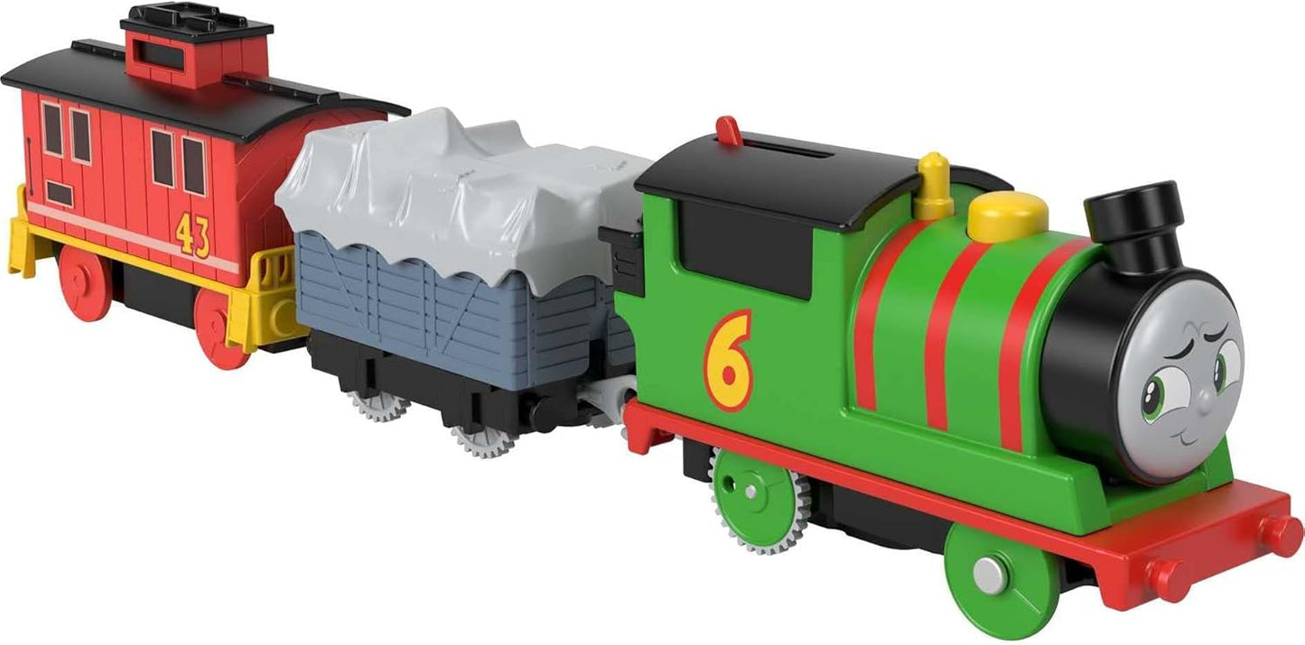 Thomas and Friends Motorised Percy and Brake Car Bruno Toy Train Engine Set (HHN44)