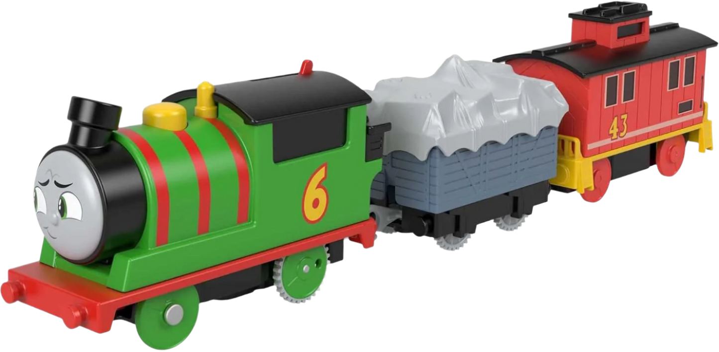 Thomas and Friends Motorised Percy and Brake Car Bruno Toy Train Engine Set (HHN44)