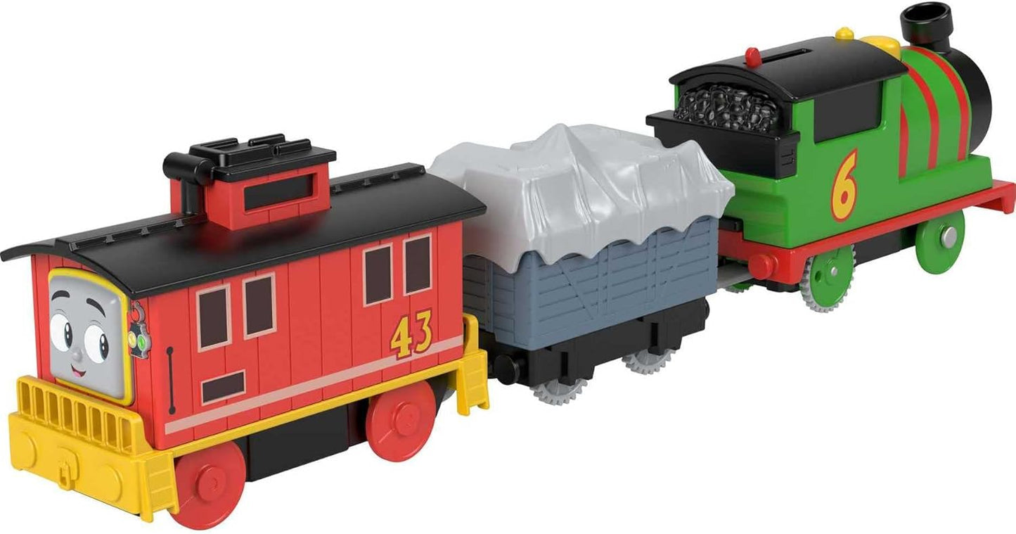 Thomas and Friends Motorised Percy and Brake Car Bruno Toy Train Engine Set (HHN44)