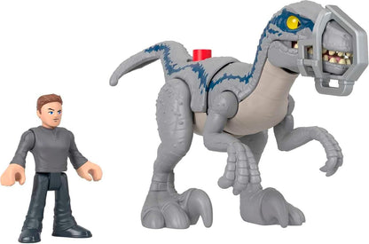 Imaginext Jurassic World Dominion Dinosaur Toy Set with Blue and Owen Grady