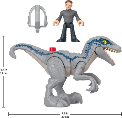 Imaginext Jurassic World Dominion Dinosaur Toy Set with Blue and Owen Grady