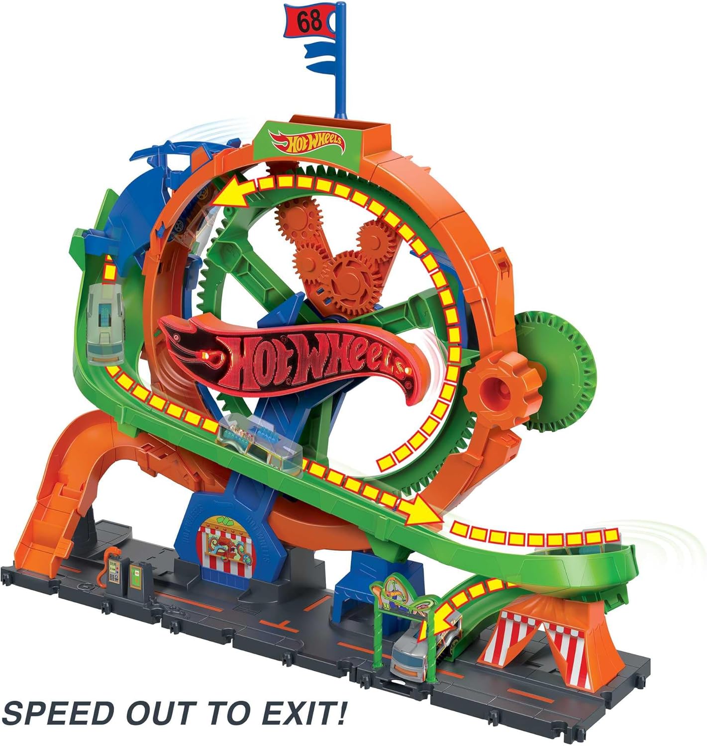 Hot Wheels City Ferris Wheel Track Set with 1 Hot Wheels Car (HKX46)