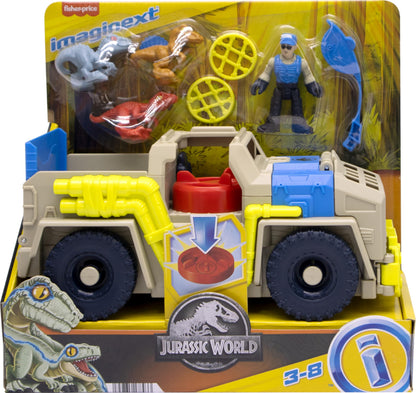 Imaginext Jurassic World Track & Transport Dino Truck Vehicle & Figure Set