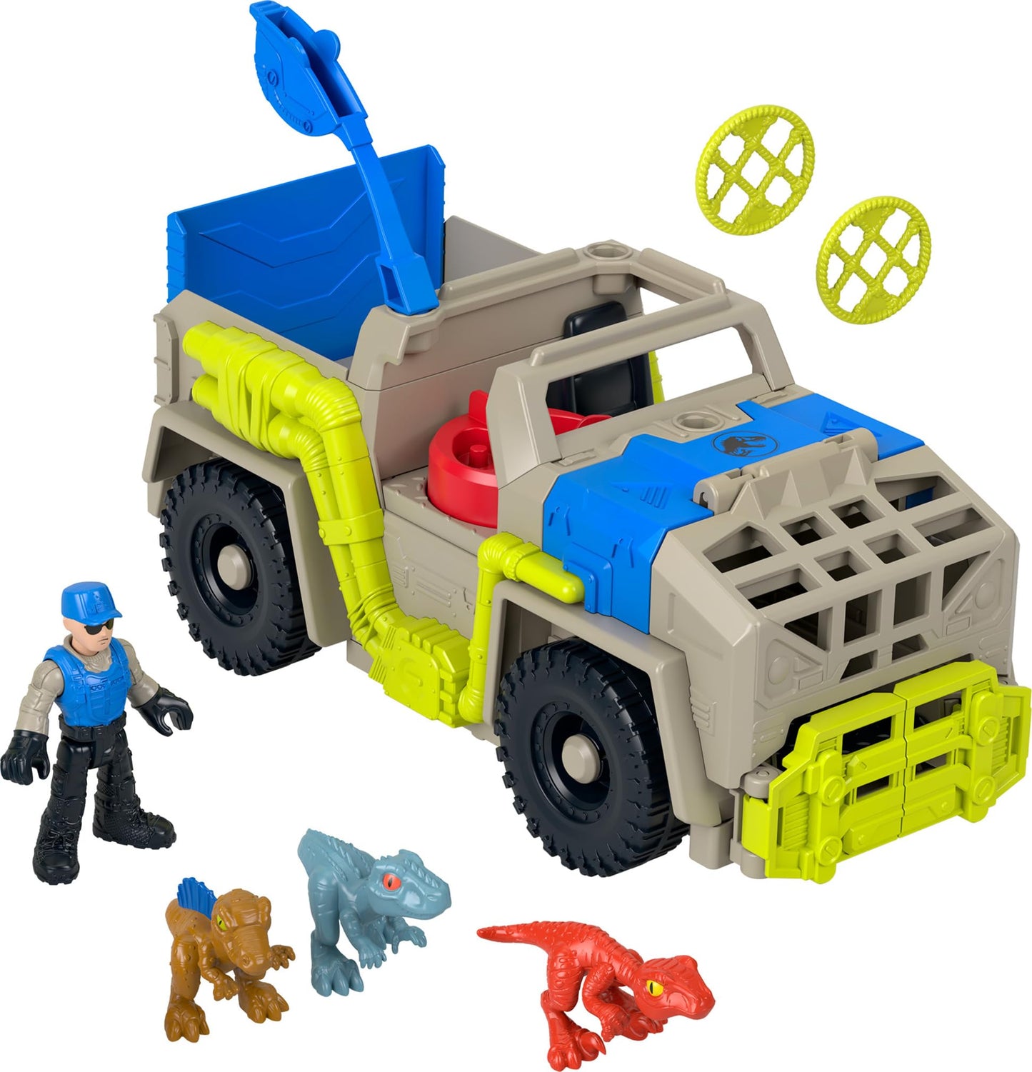 Imaginext Jurassic World Track & Transport Dino Truck Vehicle & Figure Set