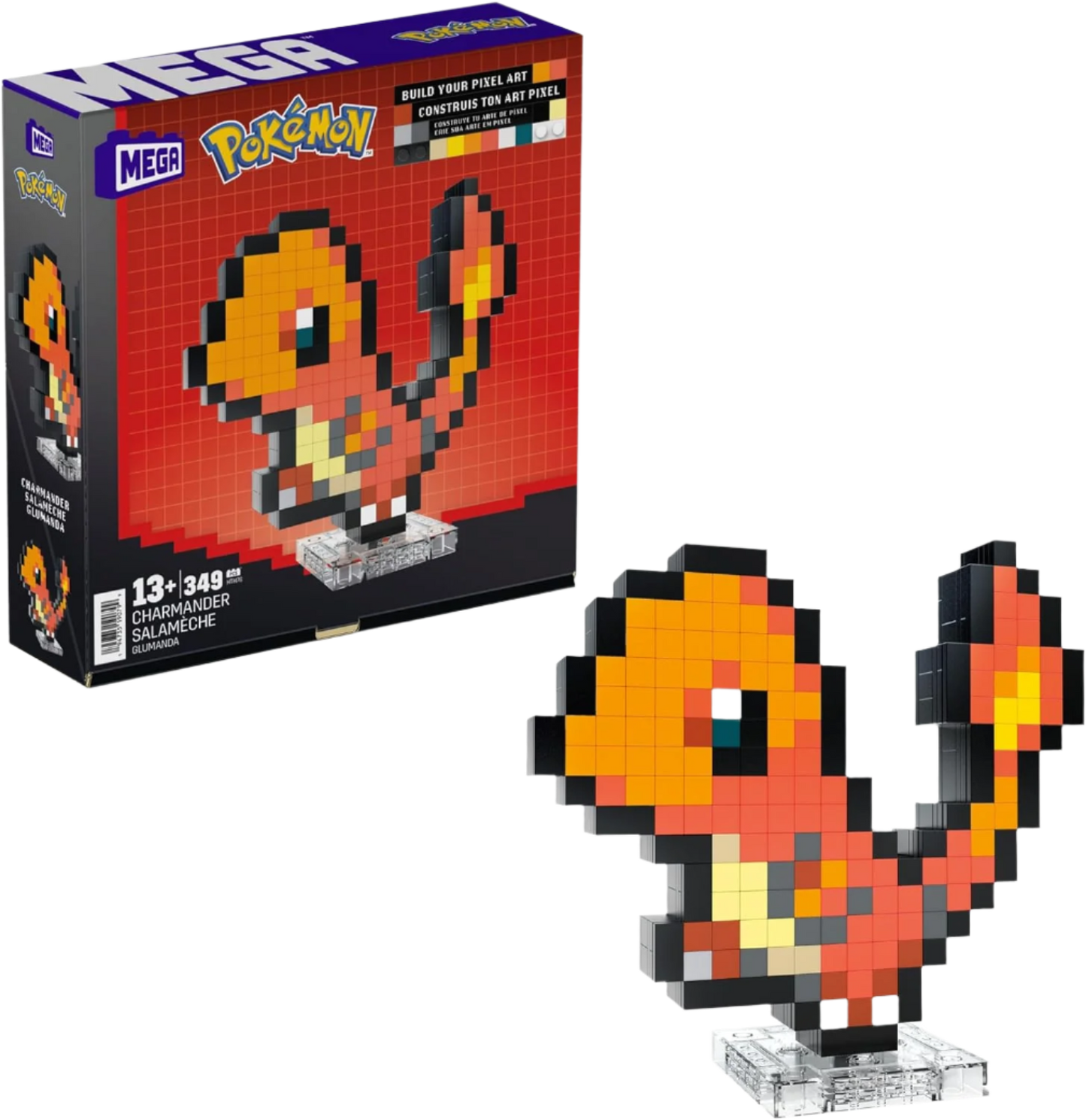 MEGA Pokémon Action Figure Building Set, Charmander with 349 Pieces (HTH76)