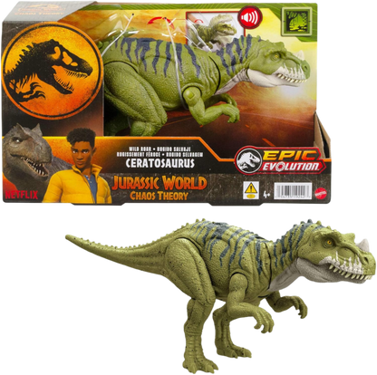 Mattel Jurassic World: Chaos Theory Netflix - Wild Roar Ceratosaurus Dinosaur