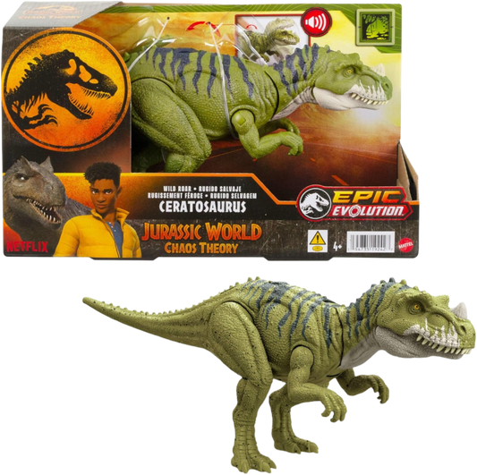 Mattel Jurassic World: Chaos Theory Netflix - Wild Roar Ceratosaurus Dinosaur