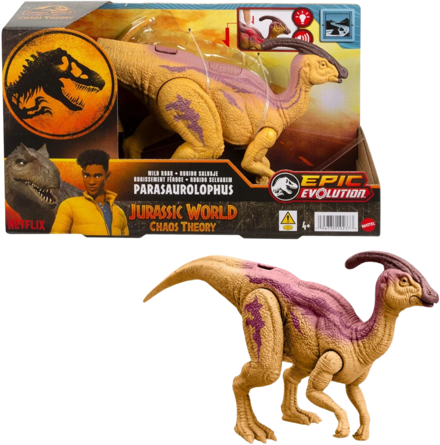 Mattel Jurassic World: Chaos Theory Netflix - Wild Roar Parasaurolophus Dinosaur