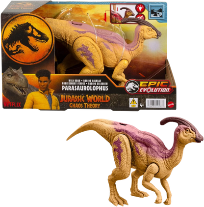 Mattel Jurassic World: Chaos Theory Netflix - Wild Roar Parasaurolophus Dinosaur