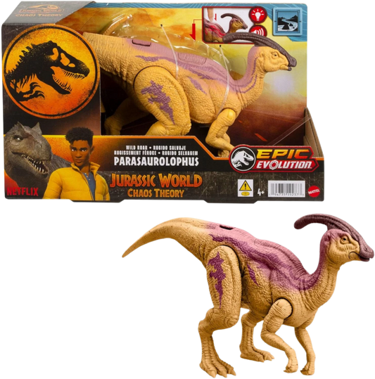 Mattel Jurassic World: Chaos Theory Netflix - Wild Roar Parasaurolophus Dinosaur