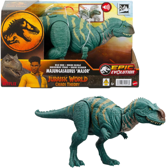 Mattel Jurassic World: Chaos Theory Netflix - Wild Roar Majungasaurus Dinosaur