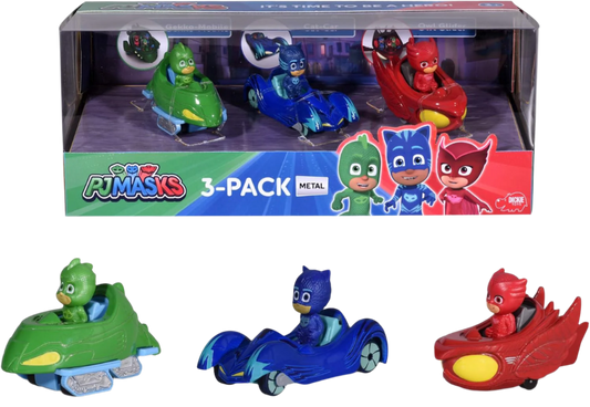 PJ Masks 3-Pack: Cat Car, Owl Glider and Gekko Mobile