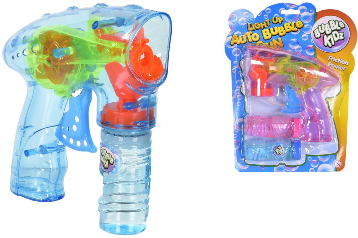 Auto Bubble Gun With Light With 2 Bubble Tubs