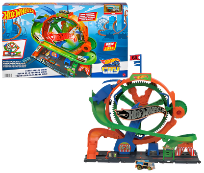 Hot Wheels City Ferris Wheel Track Set with 1 Hot Wheels Car (HKX46)