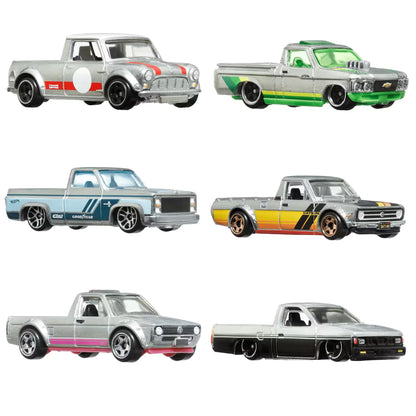 Hot Wheels 1:64 Scale Die-Cast Toy Cars & Trucks, Set Of 6 Zamac Vehicles (HRX57)