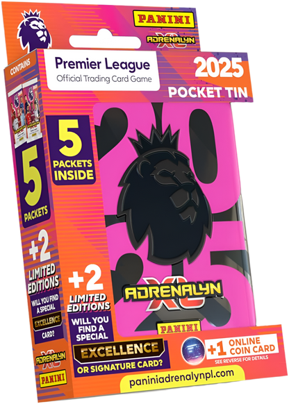 Premier League Adrenalyn XL™ 2025 Official Trading Card Game - Black Pocket Tin