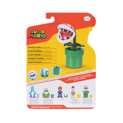 Super Mario 4" Action Figure Piranha Plant with Star