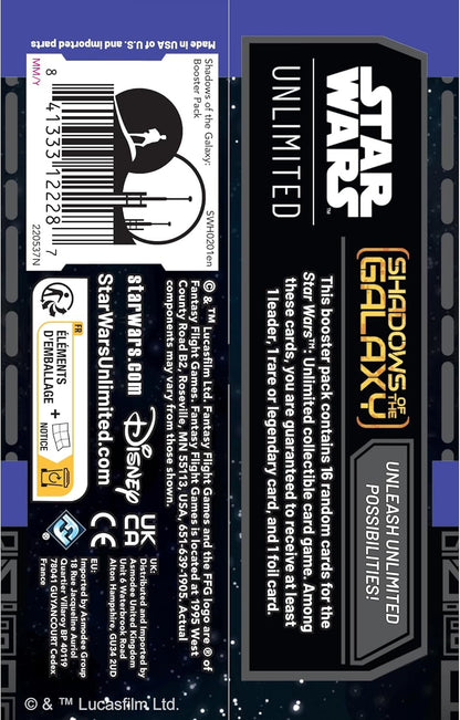 Star Wars: Unlimited Trading Card Game Shadows of the Galaxy Booster Pack