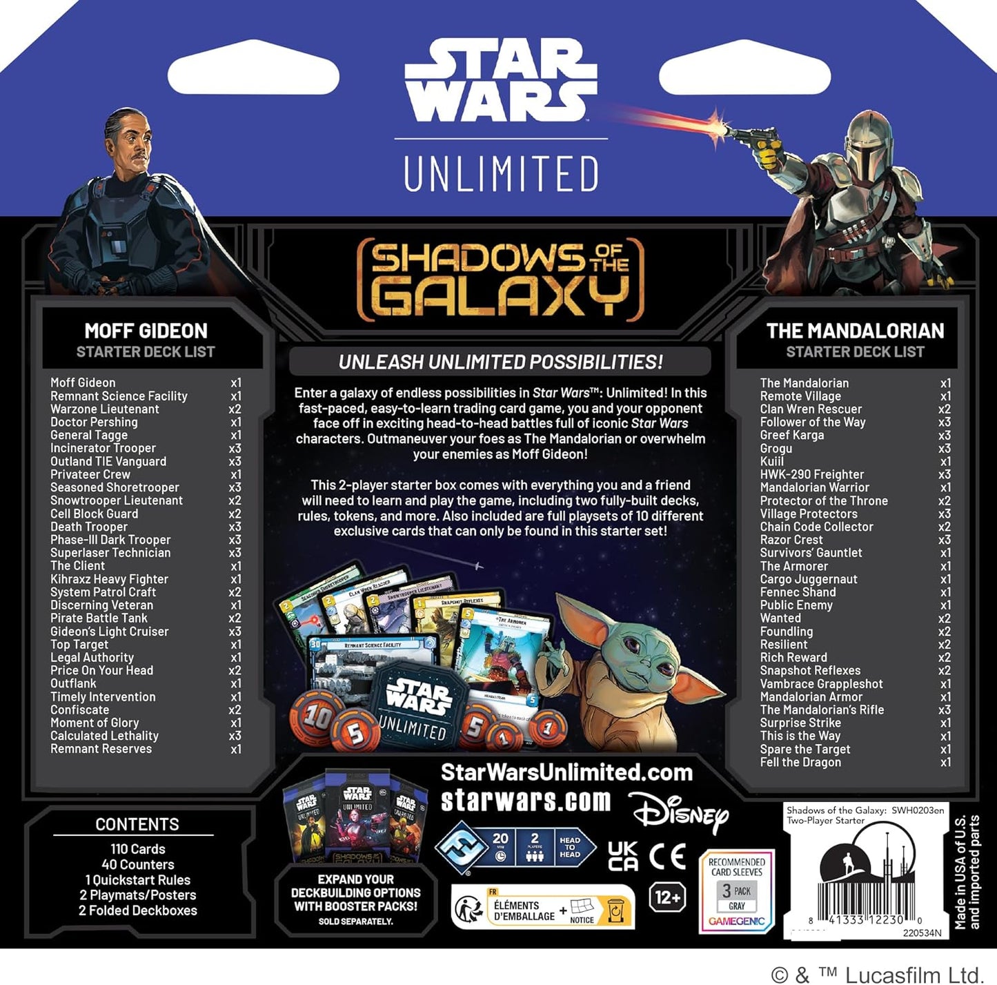 Star Wars: Unlimited TCG Shadows of the Galaxy Two Player Starter Set