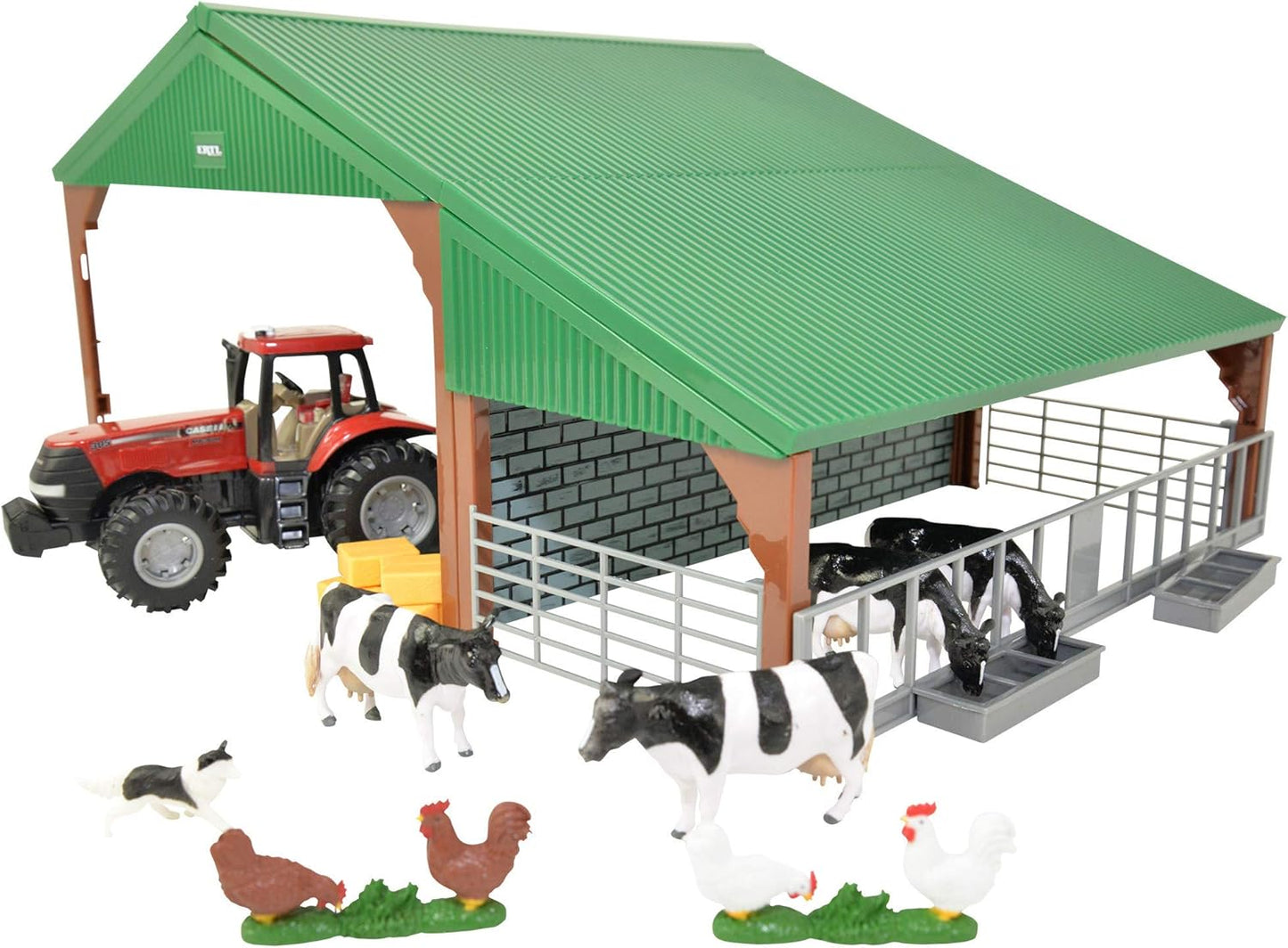 Britains 132 Building Set with Case Tractor Toy, Collectable Farm Set