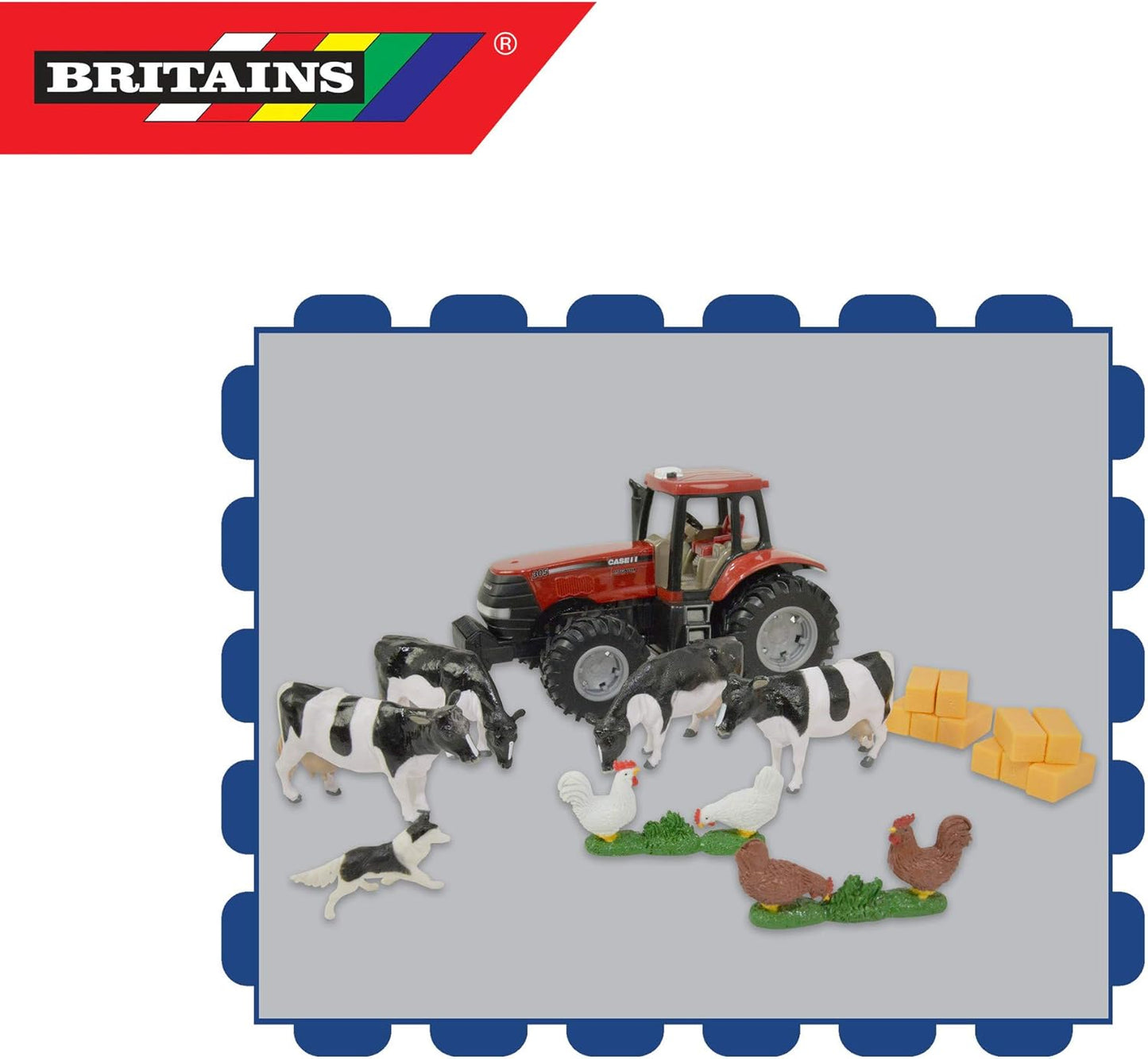 Britains 132 Building Set with Case Tractor Toy, Collectable Farm Set